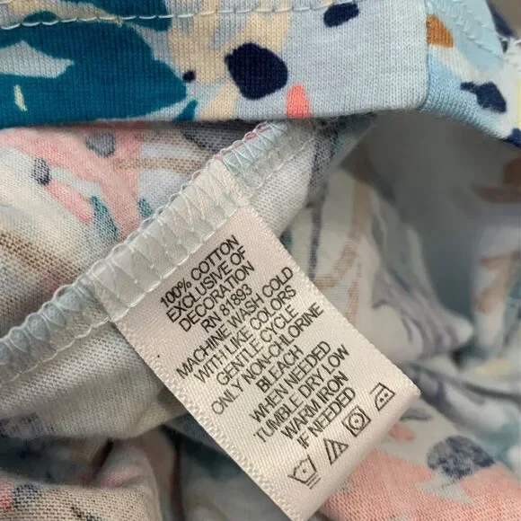 Cottagecore Floral Night Gown Size XL Blue Soft Knit Lace Trim Sleepwear - Picture 5 of 6